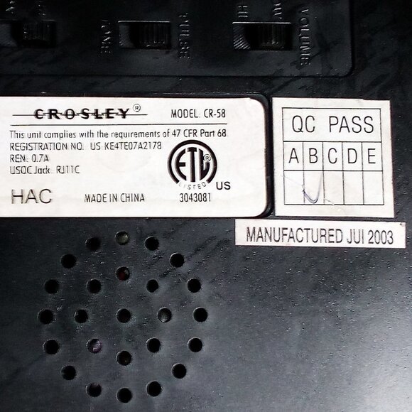 Vintage Silver Crosley Telephone Model #CR-58 Digital/Rotary Desk Phone 2003 - Picture 6 of 6